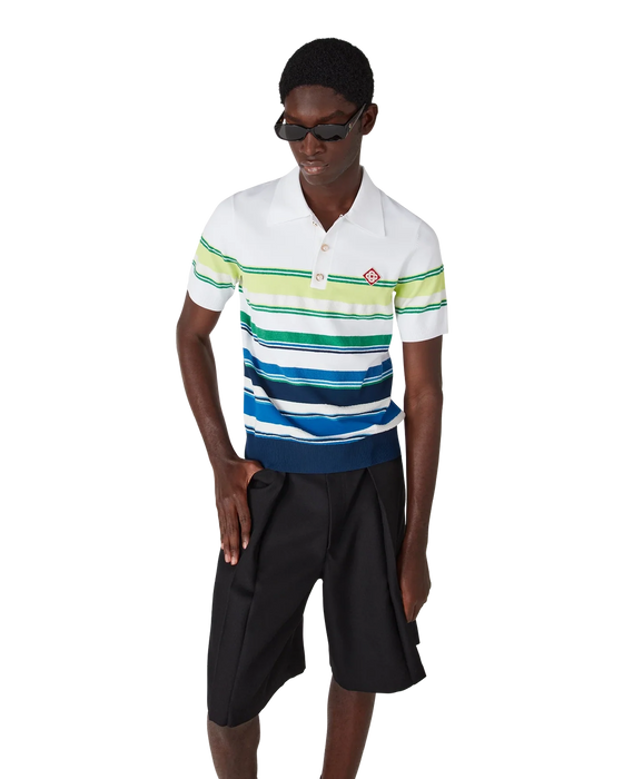 Casablanca Gradient Stripe Short Sleeve Polo Shirt