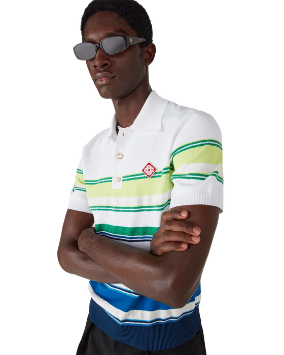 Casablanca Gradient Stripe Short Sleeve Polo Shirt