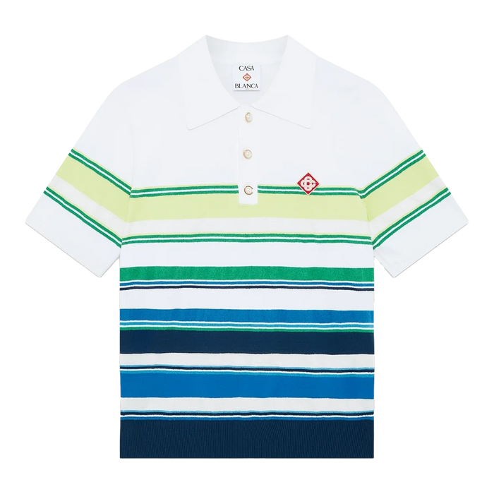 Casablanca Gradient Stripe Short Sleeve Polo Shirt