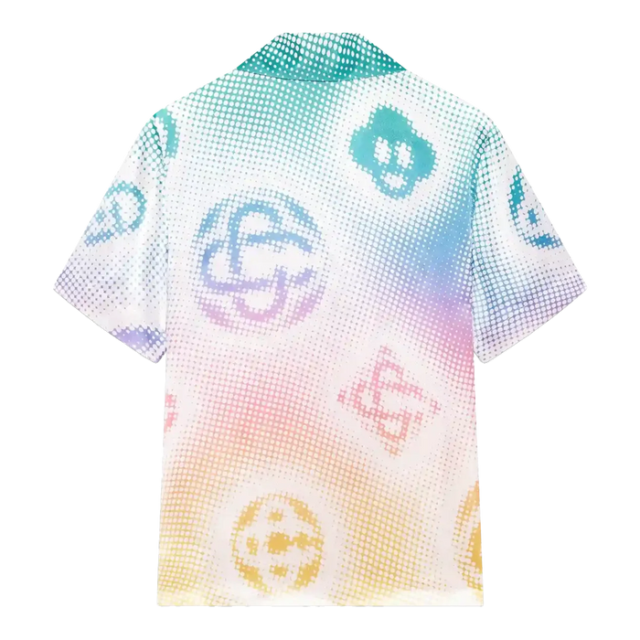 Casablanca Halftone Logo Cuban Collar SS Shirt