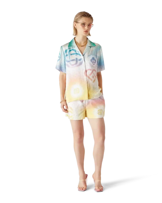 Casablanca Halftone Logo Cuban Collar SS Shirt