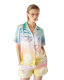 Casablanca Halftone Logo Cuban Collar Short-Sleeve Shirt
