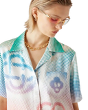 Casablanca Halftone Logo Cuban Collar Short-Sleeve Shirt