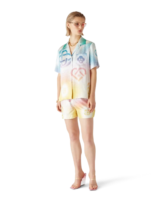 Casablanca Halftone Logo Silk Shorts