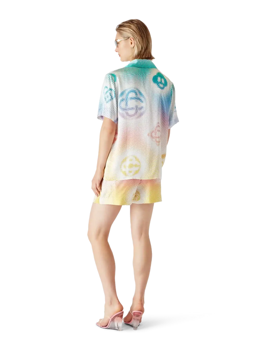 Casablanca Halftone Logo Silk Shorts