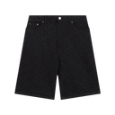 Casablanca Laser Monogram Denim Shorts Black