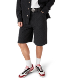 Casablanca Laser Monogram Denim Shorts Black