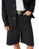 Casablanca Laser Monogram Denim Shorts Black