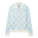 Casablanca Mohair Monogram Zip Jumper Blue