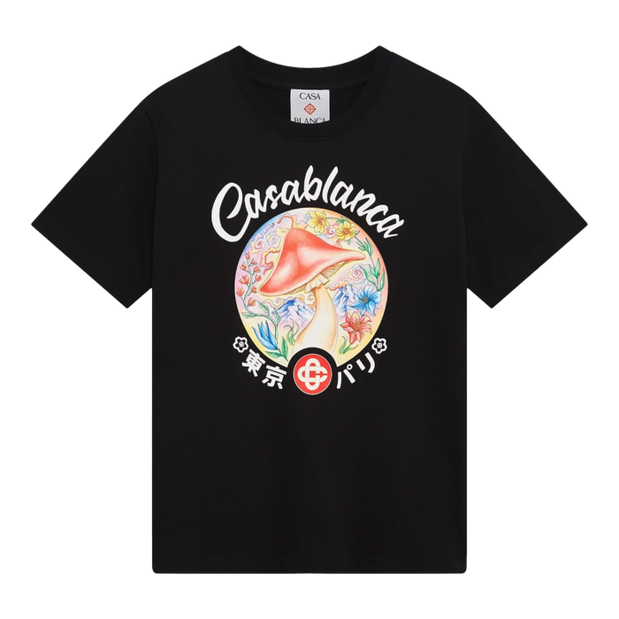 Casablanca Mushroom Emblem Short-Sleeve T-Shirt Black