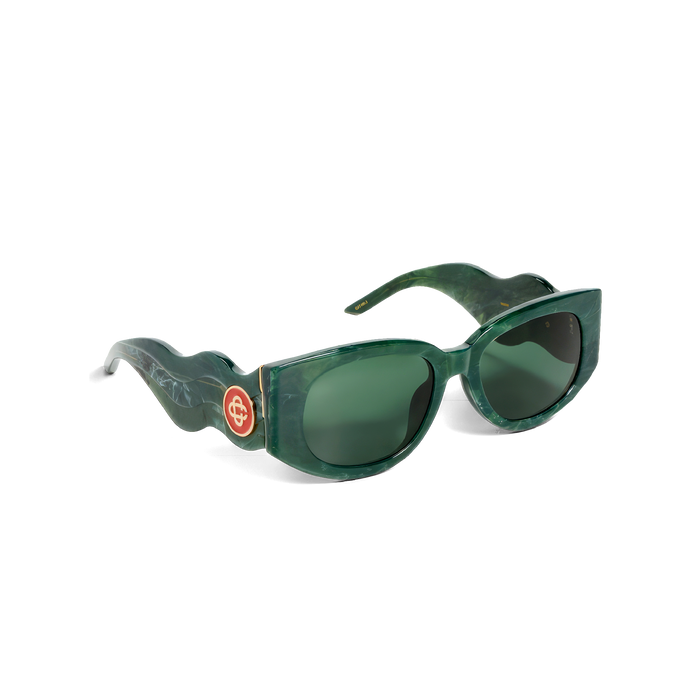Casablanca Oval Wave Sunglasses Green