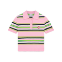 Casablanca Pink & Green Striped Fitted Polo Shirt