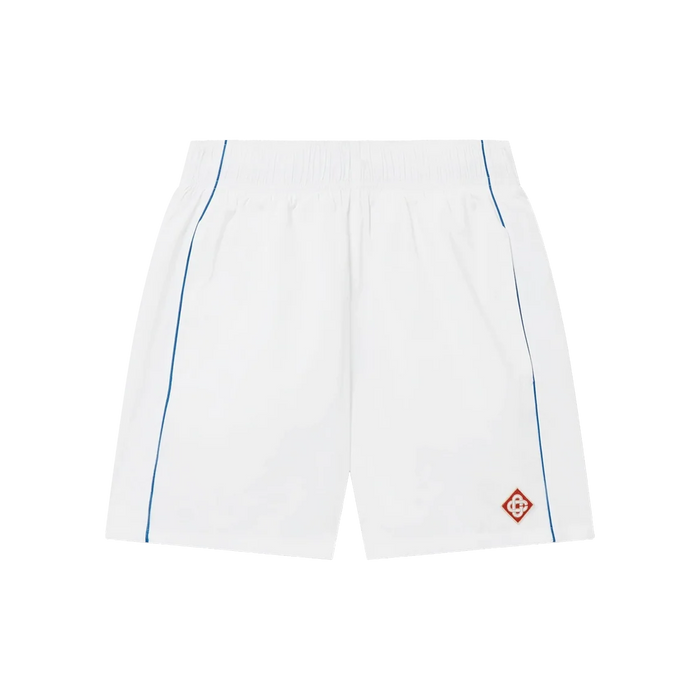 Casablanca Poly Tafetta Mens Printed Windbreaker Shorts Midnight Acropolis