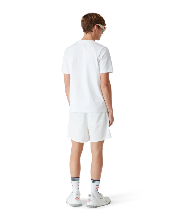 Casablanca Poly Tafetta Mens Printed Windbreaker Shorts Midnight Acropolis