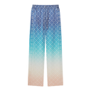 Casablanca Silk Satin Drawstring Trousers Blue Gradient
