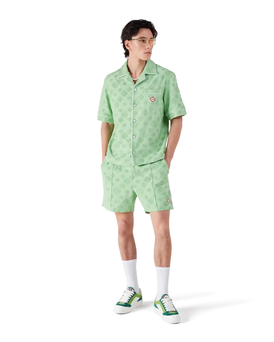 Casablanca Towelling Monogram Shorts Green