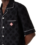 Cămașă Casablanca din lână lipită (Towelling Monogram Negru)