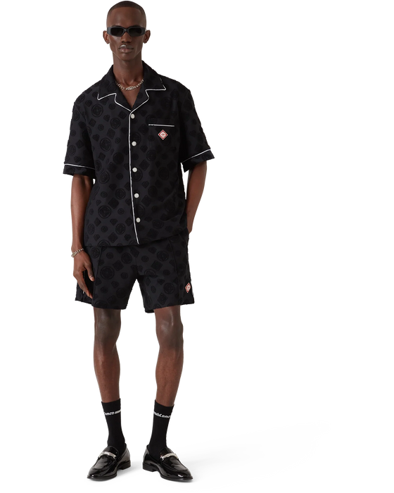 Casablanca Towelling Monogram Shorts Black