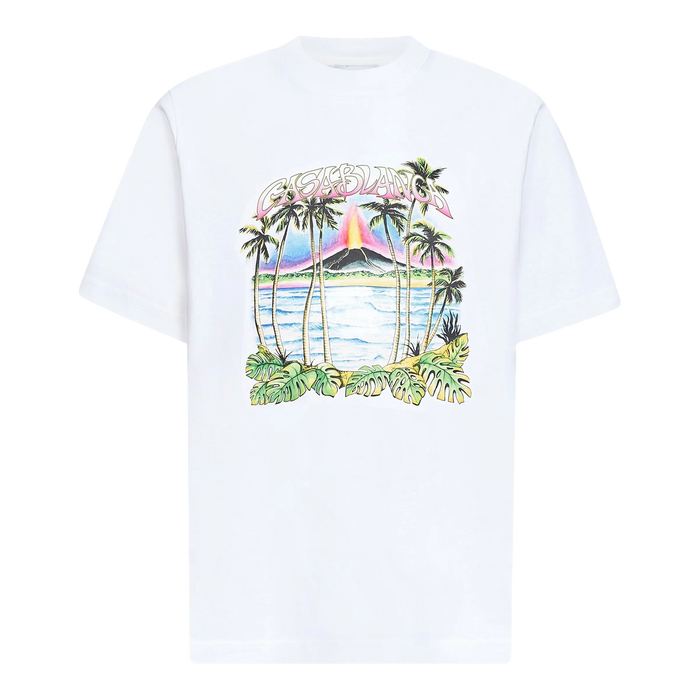 Casablanca Volcano Printed Classic T-shirt White