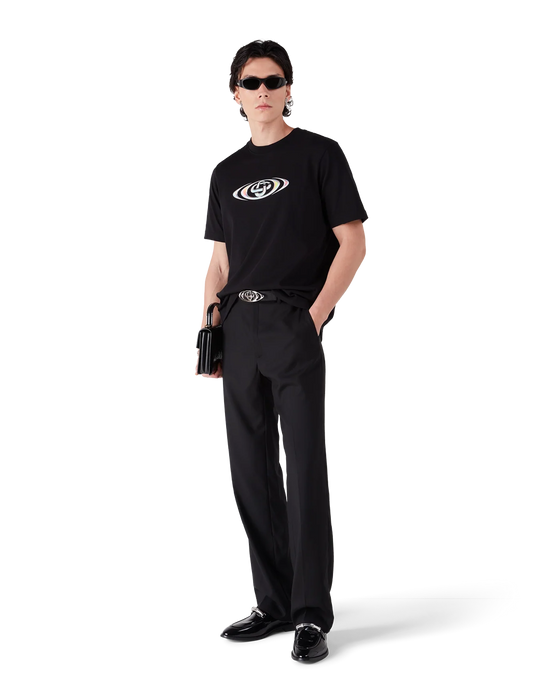 Casablanca Warped Logo Short Sleeve T-shirt Black