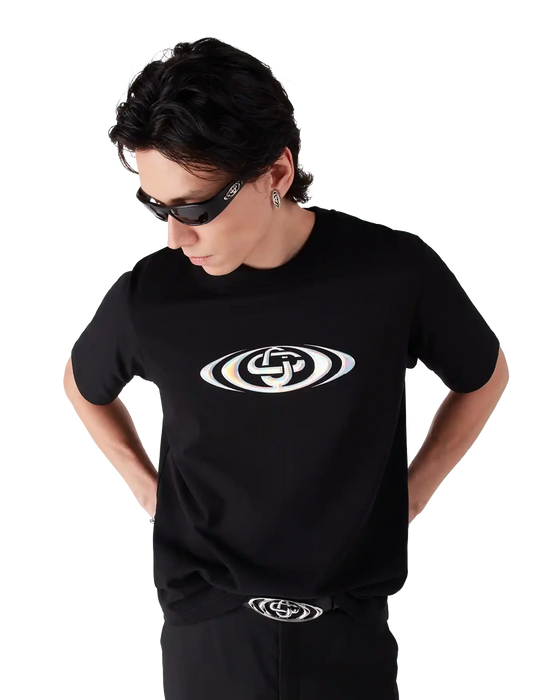 Casablanca Warped Logo Short Sleeve T-shirt Black