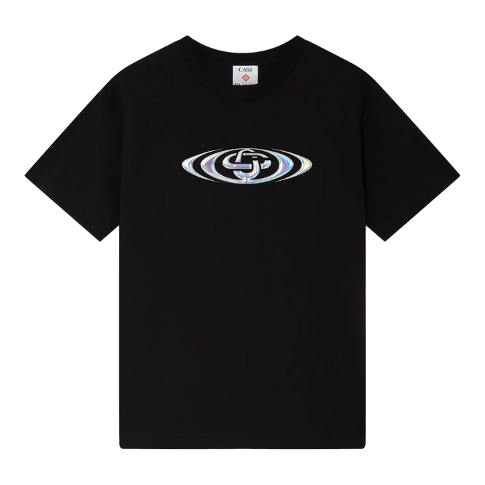 Casablanca Warped Logo Short Sleeve T-shirt Black