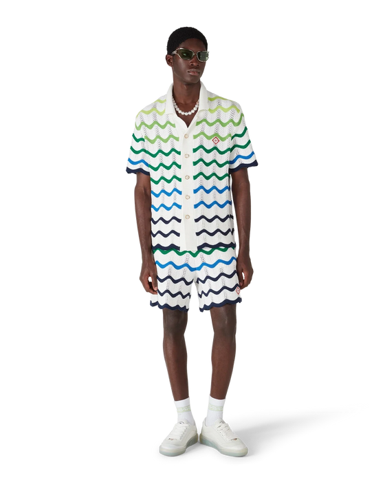 Casablanca Wave Short Sleeve Knitted Shirt