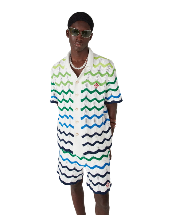 Casablanca Wave Short Sleeve Knitted Shirt