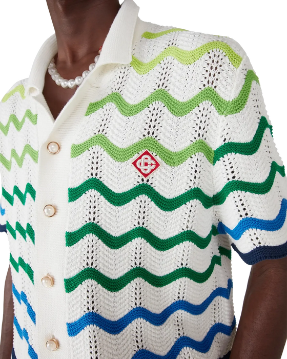 Casablanca Wave Short Sleeve Knitted Shirt