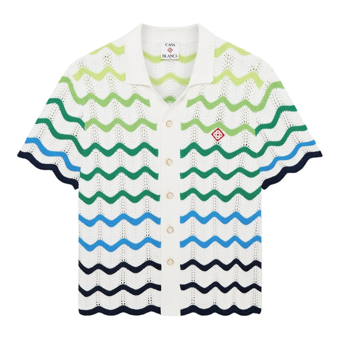 Casablanca Wave Short Sleeve Knitted Shirt