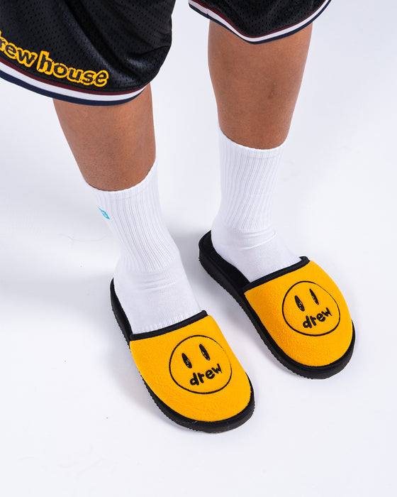 DREW HOUSE Yellow & Black Painted Mascot Slippers