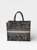 Christian Dior Book Tote - Navy & White Canvas | Pre-Loved Luxury