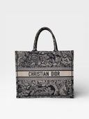 Christian Dior Book Tote - Navy & White Canvas | Pre-Loved Luxury
