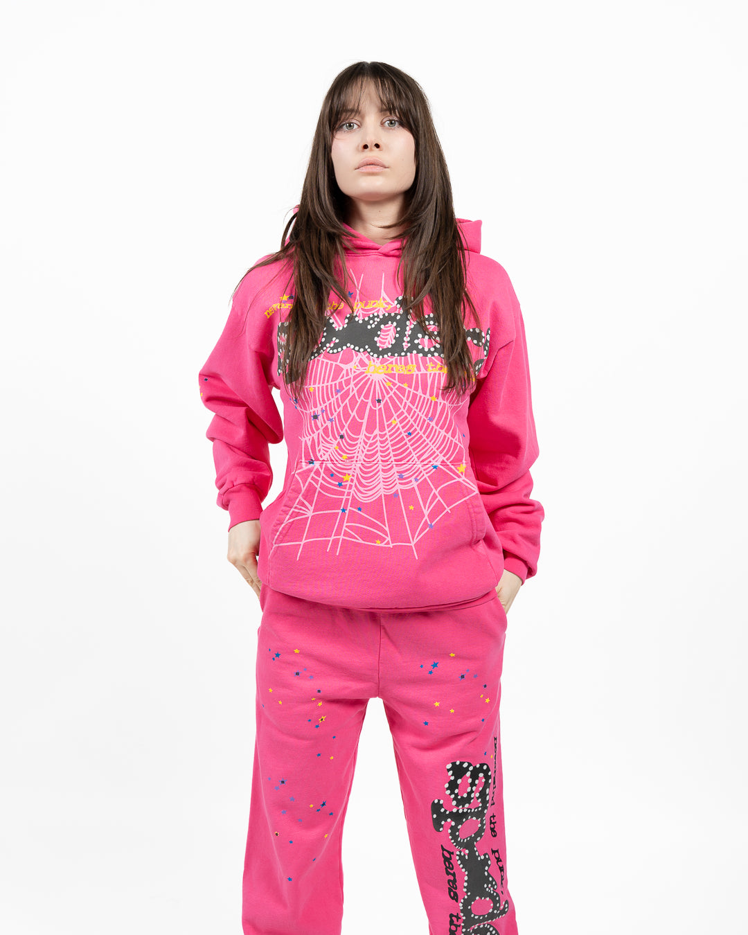 Hanorac Sp5der P*NK V2 Roz - True to Sole