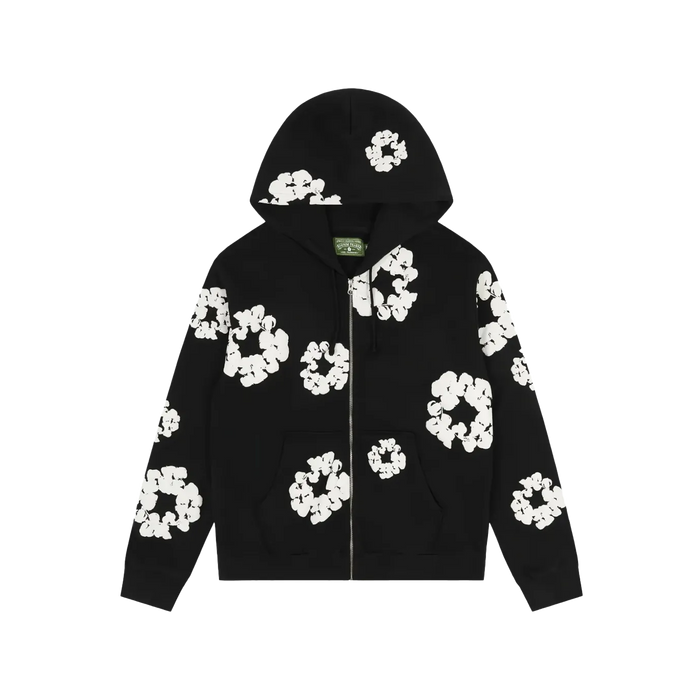 Denim Tears Cotton Wreath Zip Hoodie Black