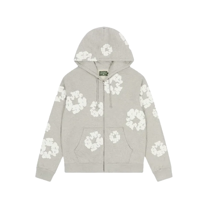Denim Tears Cotton Wreath Zip Hoodie Grey
