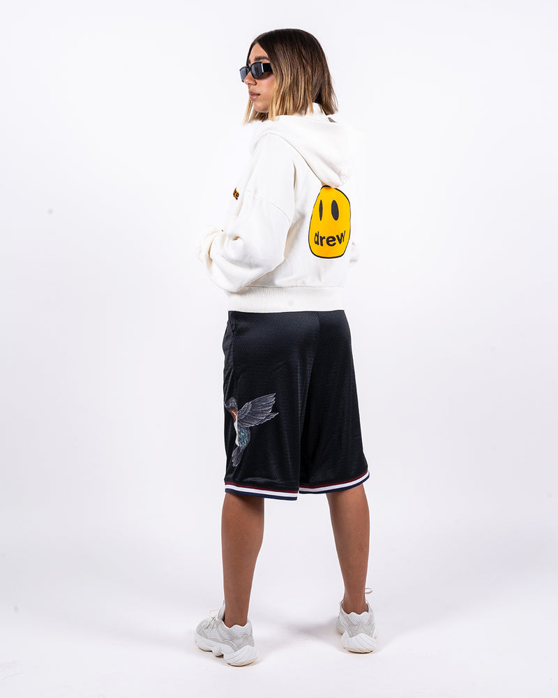 Drew house cropped zip up hoodie off-white - True to Sole