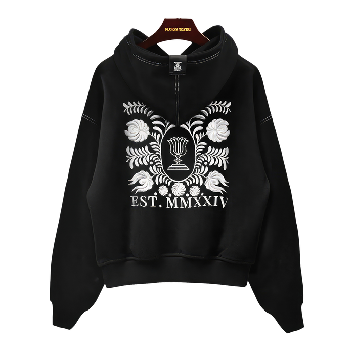 Flores Nostri The Matyó Nostalgia Hoodie Black