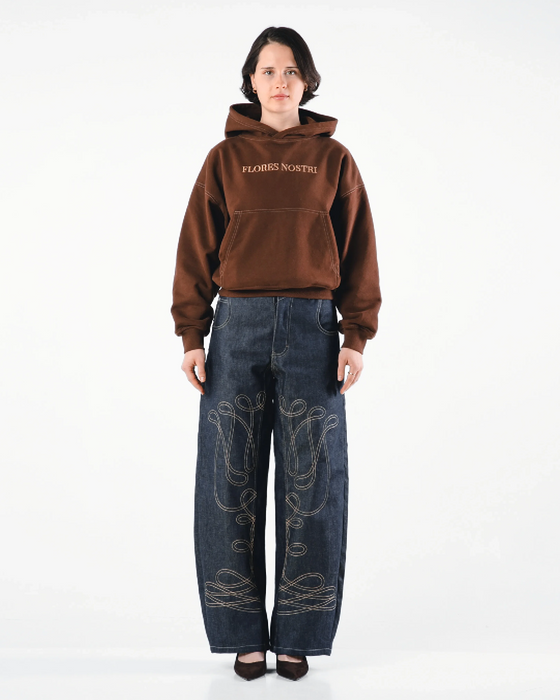 Flores Nostri The Matyó Nostalgia Hoodie Brown