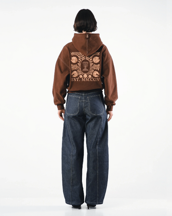 Flores Nostri The Matyó Nostalgia Hoodie Brown