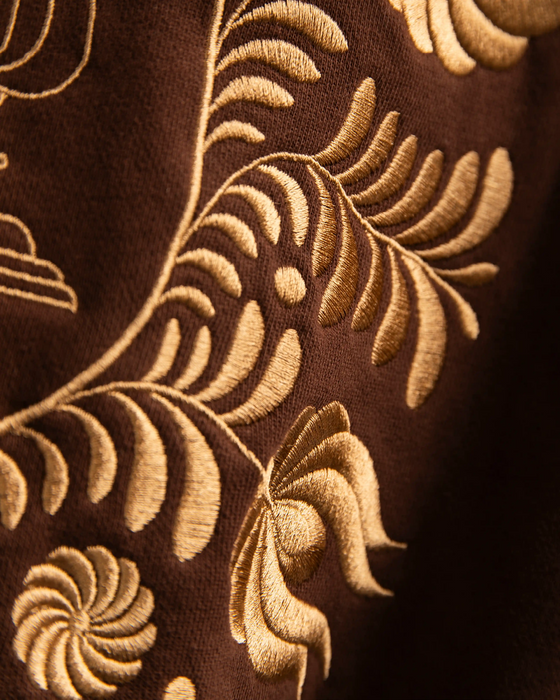 Flores Nostri The Matyó Nostalgia Hoodie Brown