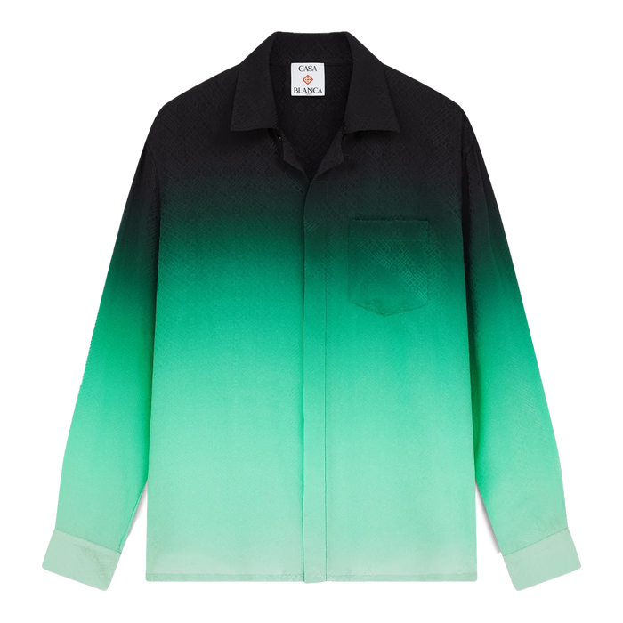 Casablanca Gradient Ping Pong Jacquard Long-Sleeve Silk Shirt