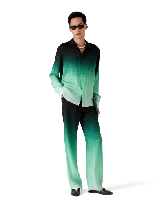 Casablanca Gradient Ping Pong Jacquard Long-Sleeve Silk Shirt