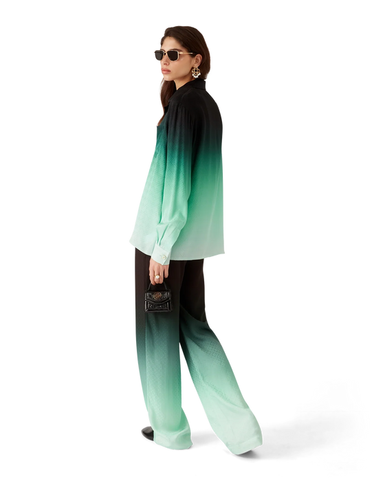 Casablanca Gradient Ping Pong Jacquard Long-Sleeve Silk Shirt