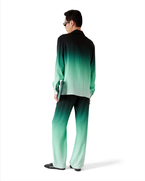 Casablanca Gradient Ping Pong Jacquard Long-Sleeve Silk Shirt