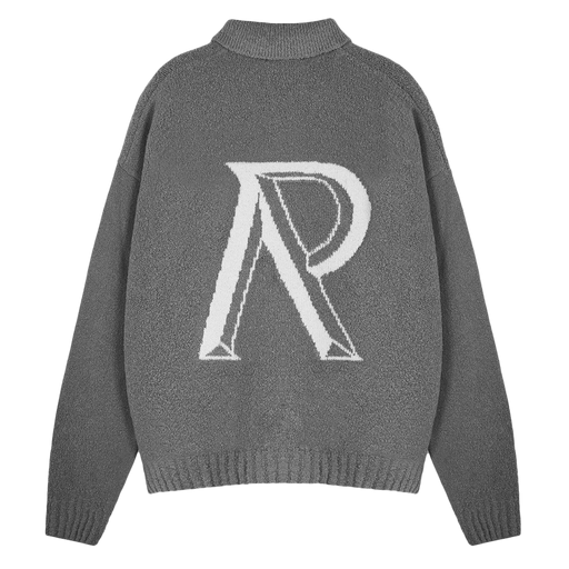 Represent Initial R Boucle Polo Sweater Grey - True to Sole - 2