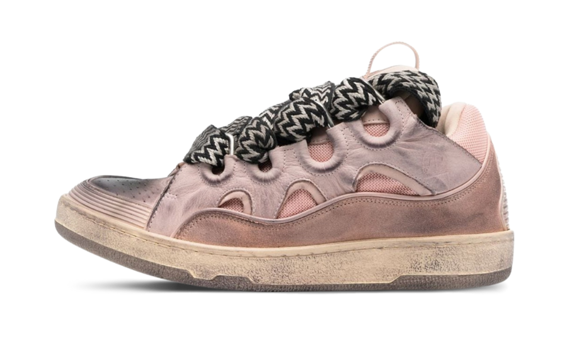 Lanvin Leather Curb Sneaker Rosa