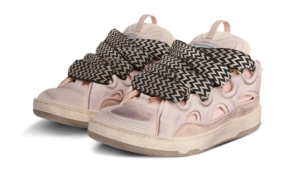 Lanvin Leather Curb Sneaker Rosa