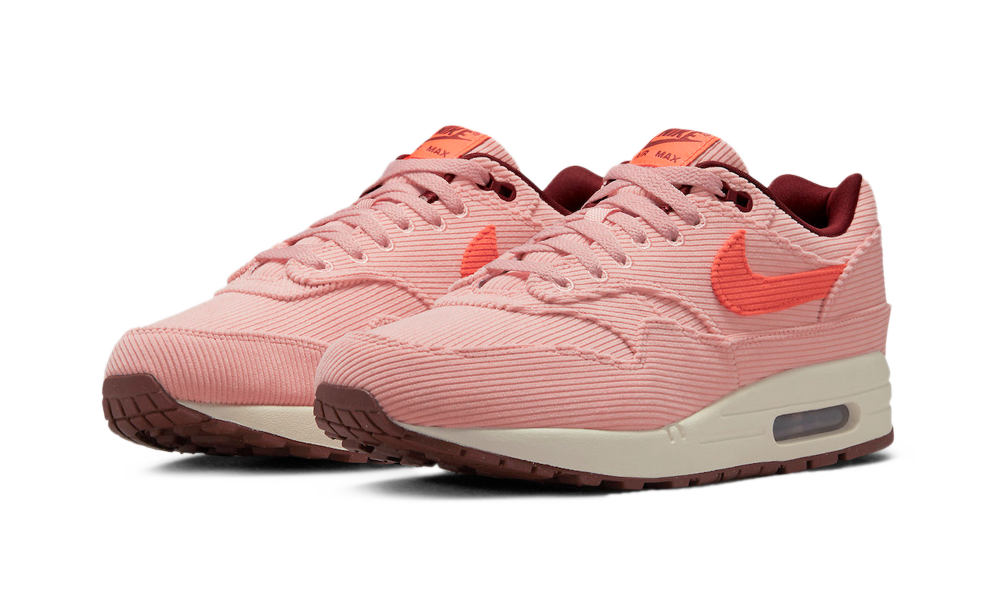 Nike Air Max 1 PRM Corduroy Coral Stardust FB8915 600 True to Sole