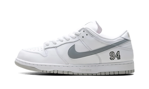 Nike SB Dunk Low Supreme 94 White Metallic Silver - HQ8487-100 - truetosole - 1